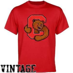   NCAA Cornell Big Red Red Distressed Logo Vintage T shirt Sports