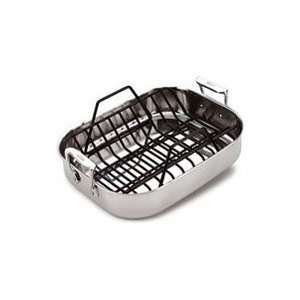   All Clad Stainless Steel Petite Roti Pan With Rack