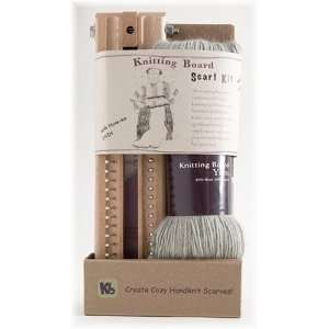 com Weave and Hook Knitting Board 10 Moss Green Scarf Kit with Yarn 