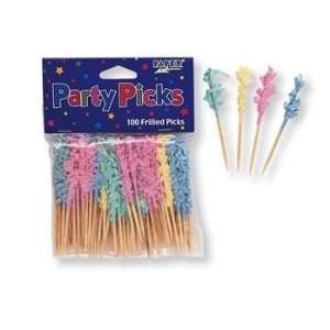  Pastel Color Frill Food Picks (100) Party Supplies Toys 