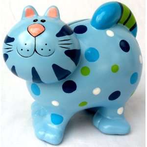  Ceramic Polka Dots & Stripes Kitty Cat Themed Colorful 