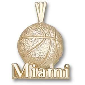  University of Miami Basketball Pendant (Gold Plated 
