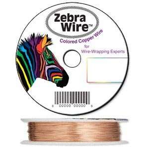   Zebra Wire, natural copper, round, 28 gauge. Sold per pkg of 40 yards