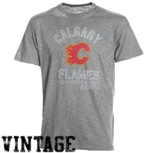  47 Brand Calgary Flames Ash Baseline Vintage T shirt 