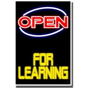  Open for Learning   Classroom Motivational Poster Office 