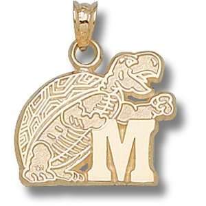  University of Maryland Terrapin M Pendant (Gold Plated 