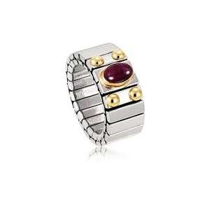  NOMINATION Wide Ring in stainless steel and 18k gold with 