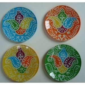  MoMo Panache Casablanca Glass Hors doeuvre Plates, Set of 