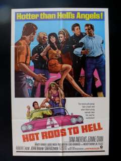 HOT RODS TO HELL * SH ORIG MOVIE POSTER DRAG RACING 67  