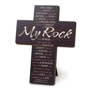 Black Metal Inspirational Scripture Verse Cross The Lord Is My Rock
