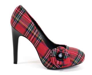   Scottish Tartan High Heels Shoes New Design Plaid Courts UK 3   7