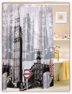 Londons Big Ben Pattern EVA Shower Curtain W4802  
