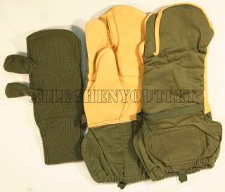 USMC OD Green Military Surplus Cold Weather Arctic Mittens Shell 