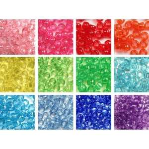 Transparent Rainbow Pony Beads Variety Pack   12 Color Set   300 grams 