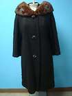 Mink Fur Vintage Curly Black Wool Women Coat Jacket