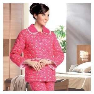   Warm 100% Thickened Cotton Womens Pajama Set Nightwear Sleepwear