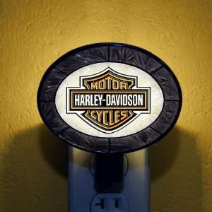   Black Harley Davidson Stained Glass Night Lights