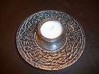 ORREFORS CRYSTAL DISCUS ART GLASS VOTIVE CANDLE HOLDER, W/BOX