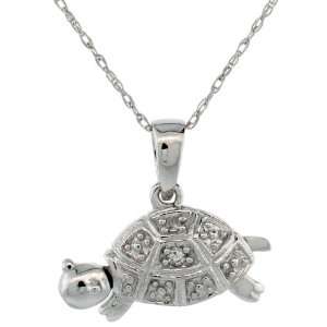   16mm) wide Movable Turtle Pendant, w/ Brilliant Cut Diamonds Jewelry