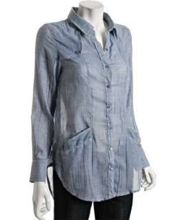 Free People We The Free blue chambray cotton shirt   
