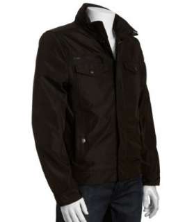 Kenneth Cole Reaction black water resistant zip front bomber jacket 