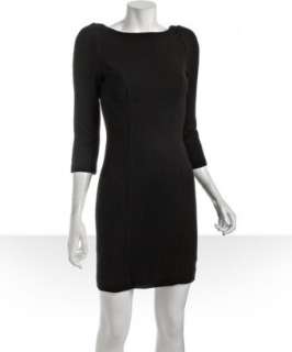 Diane Von Furstenberg black stretch twill Arita scoop back zip dress 