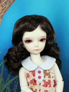 Long Wavy 6 7 inch Dark Brown Wig for Yo SD BB Super Dollfie BJD Doll 