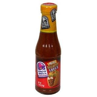 Taco Bell Restaurant Sauce, Hot, 7.5 Ounce Glass Bottles (Pack of 12 