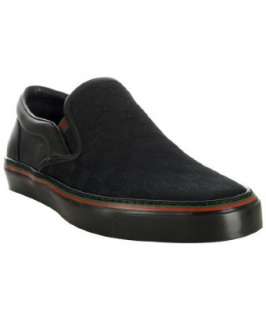 Gucci black GG canvas leather detail boat shoes   