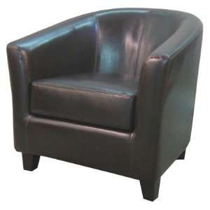   Jordan Bonded Leather Barrel Chair in Dark Brown 193010B 01 Furniture