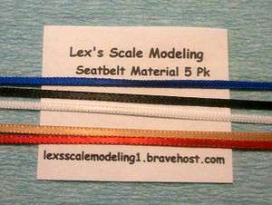 Seatbelt Material 5 Color Pack 1/24 & 1/25 Models  