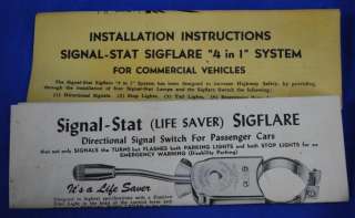   Stat 12v Lighted Turn Signal Switch w 4way Hot Rat Rod 1940s Sigflare