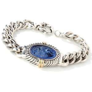   / 18K Gold 7.75 Designer Venetian Glass Cameo Bracelet Jewelry