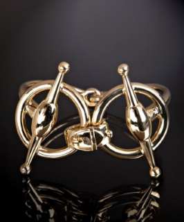 Gucci gold horsebit bracelet   