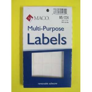   Maco, Multi Purpose Labels, MS 1224, 3/4 x 1 1/2, 500 labels Office