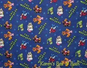 The Muppets Kermit Miss Piggy Blue Handcrafted Curtain Valance NEW 