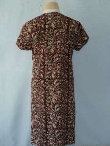   Wear Embroidered Mixed Fabric Shabby Boho~Hippie Cotton Tunic Dress~M