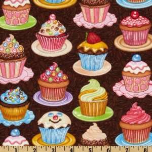  44 Wide Sugar Rush The Works Cupcakes Brown Fabric By 