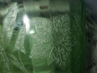 Vintage Jeannette Green Depression Glass Pitcher~Poinsettia Pattern 