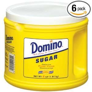 Domino Sugar, Granulated, 64 Ounce Canisters (Pack of 6)  