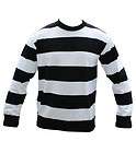 Black / White Stripe Jumper   Deluxe KNITTED Jumper   Mime/ French 