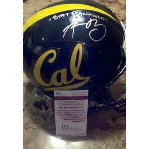 Aaron Rodgers Autographed Helmet   CAL w BEAT STANFORD insc JSA COA 