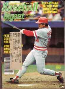 1985 Baseball Digest Pete Rose Cincinnati Reds Aug.  