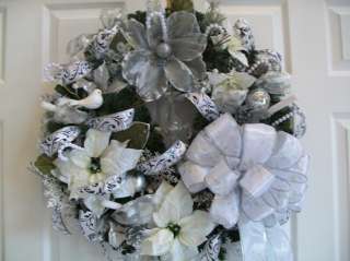Gorgeous Silver and White Christmas Wreath  