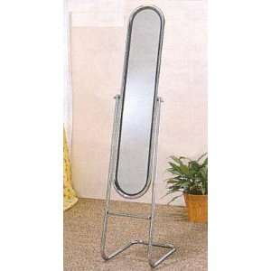   Modern Style Chrome Plated Metal Floor Cheval Mirror