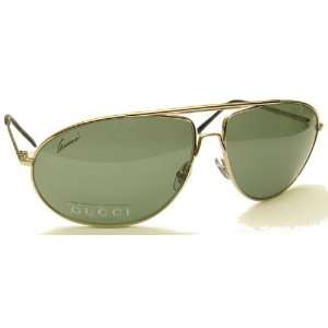 Gucci Sunglasses Model 1864 Gold Color Frame with Green Lenses   100% 