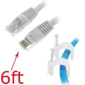  GTMax 6FT CAT6e Ethernet LAN Network Cable (White) + Cable 
