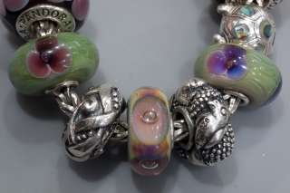 Authentic Trollbeads OLD Antique Flower *RETIRED* Glass, 2 Beads Set 