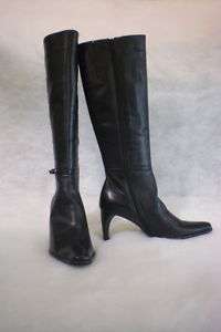 Gomma Davos Eden 6 M Black Belted Leather Tall Boots  