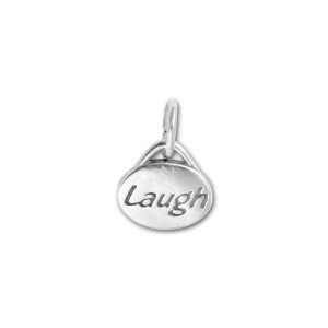   Silver Domed Oval Message Pendant Laugh Arts, Crafts & Sewing
